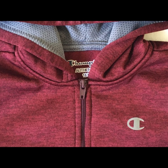 Champion sweatshirt size 18 months burgundy zip up - Picture 14 of 16